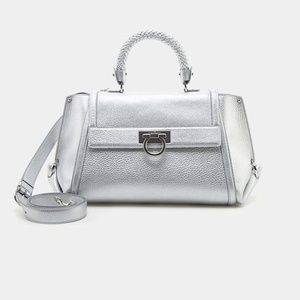 Salvatore Ferragamo Sofia Medium Metallic Satchel